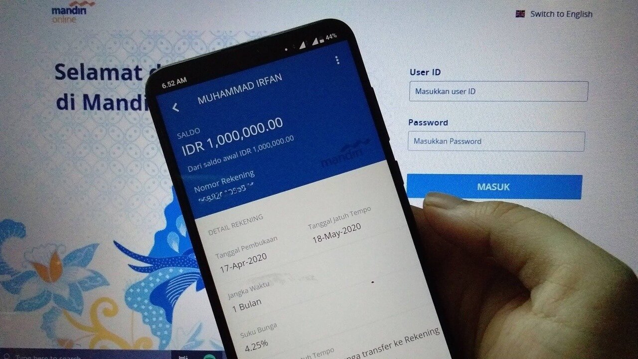 Pengalaman Deposito Bank Mandiri Via Mandiri Online 2021