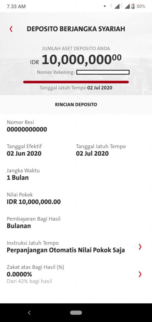 Pengalaman Deposito Syariah Rp 10 Juta di OCBC NISP via Aplikasi ONe Mobile (UPDATE: 2/8/20) 15