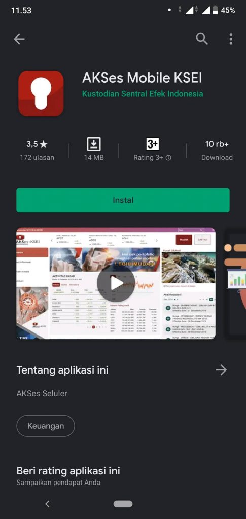 Android store AKSes KSEI Mobile