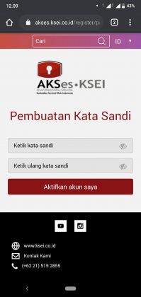 Cara daftar dan login aplikasi AKSes KSEI Mobile