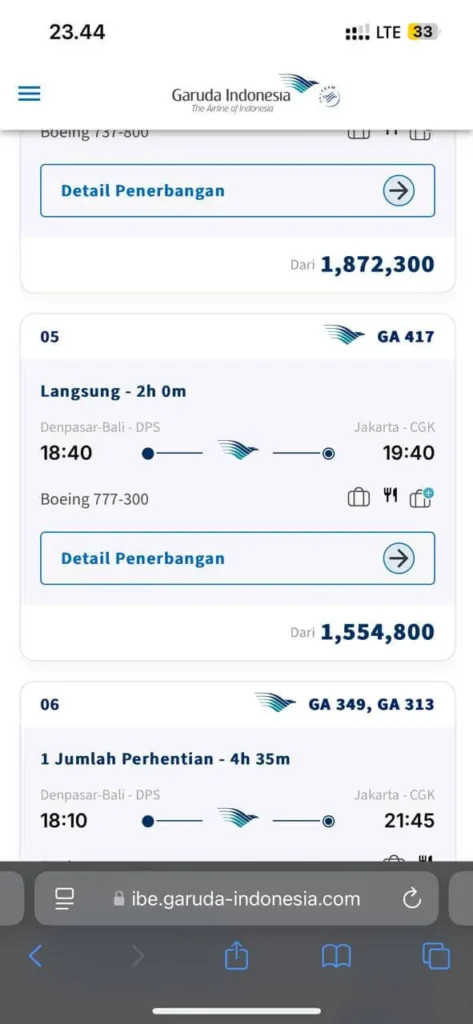 Review dan Pengalaman Terbang dengan Garuda Indonesia Boeing 777-300ER (GA-417) Rute Bali - Jakarta 3