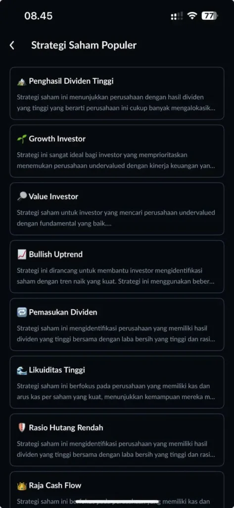 Filter Saham